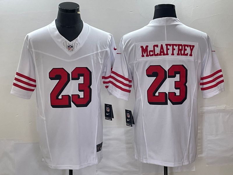 Men San Francisco 49ers 23 Mccaffrey White 2023 Nike Vapor Limited NFL Jersey